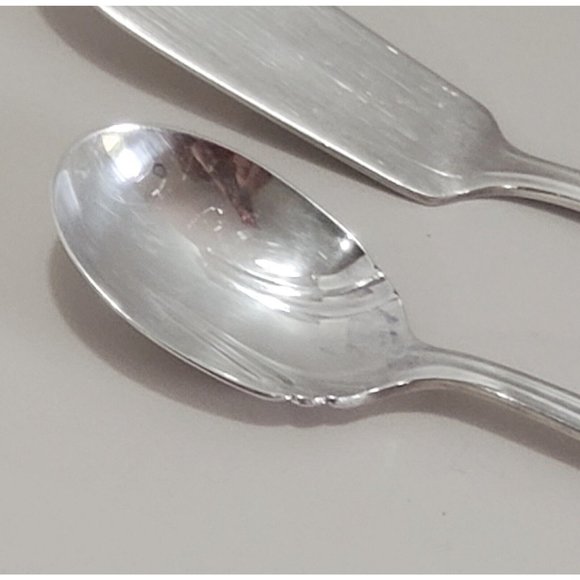 2pc Rogers Bros ETERNALLY YOURS Serving Utensils Sugar Spoon Butter Cheese Knife - Picture 3 of 8